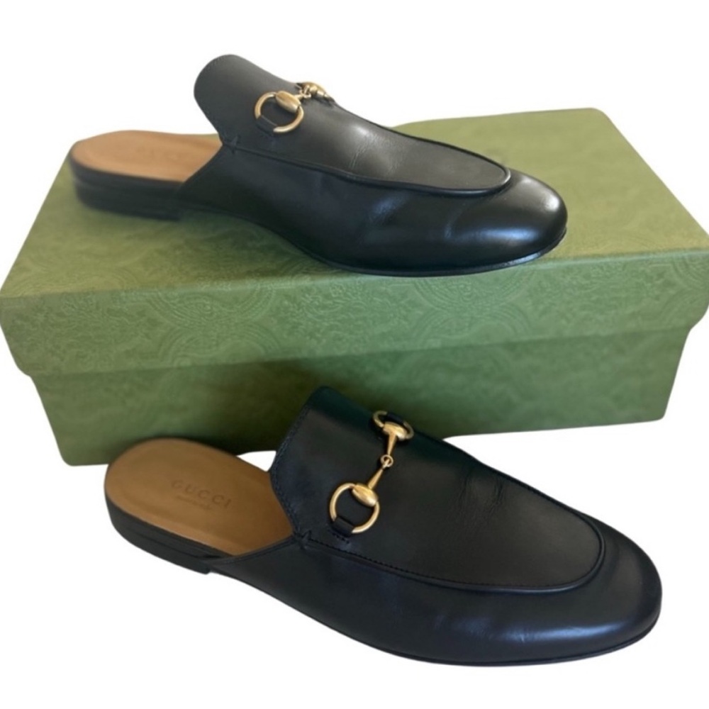Gucci Princetown Black Loafer Mule (37)